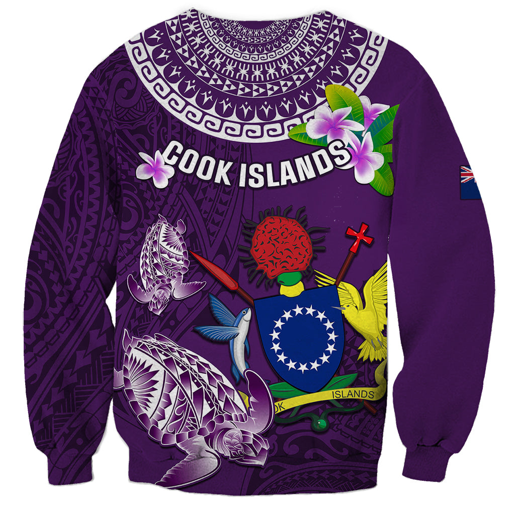 Cook Islands Rarotonga Sweatshirt Coat Of Arms Plumeria Polynesian Turtle LT05 - Polynesian Pride