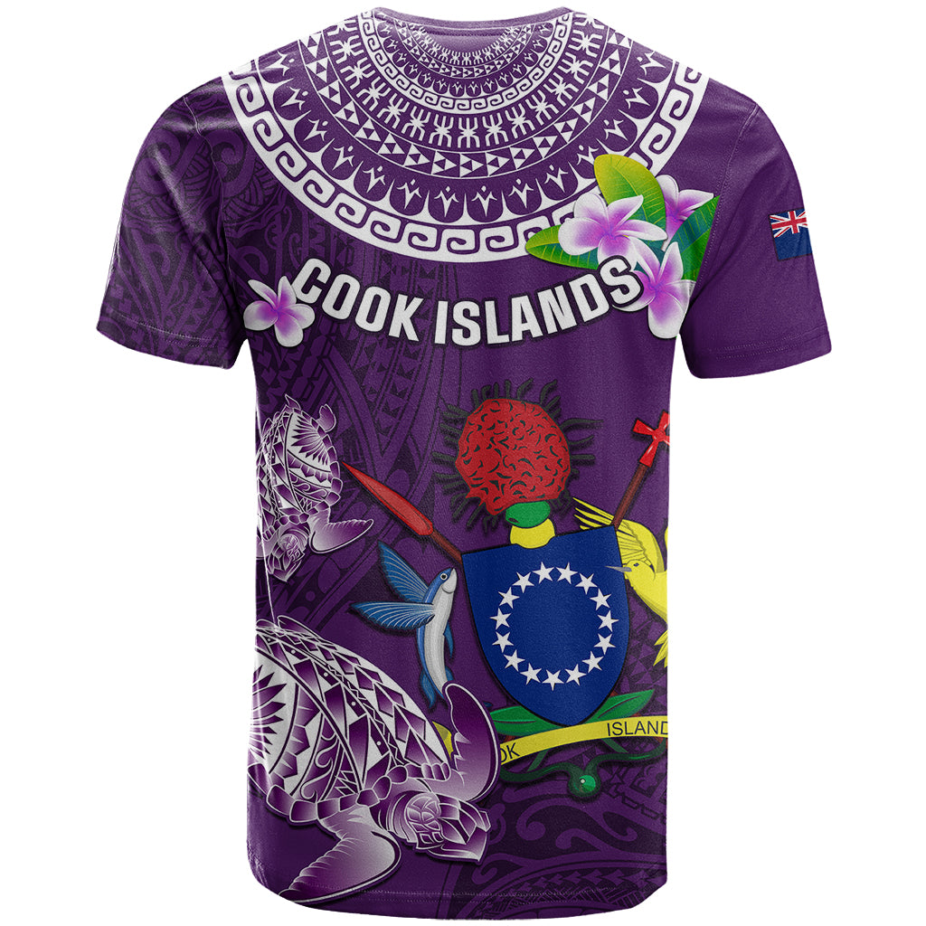 Cook Islands Rarotonga T Shirt Coat Of Arms Plumeria Polynesian Turtle LT05 - Polynesian Pride
