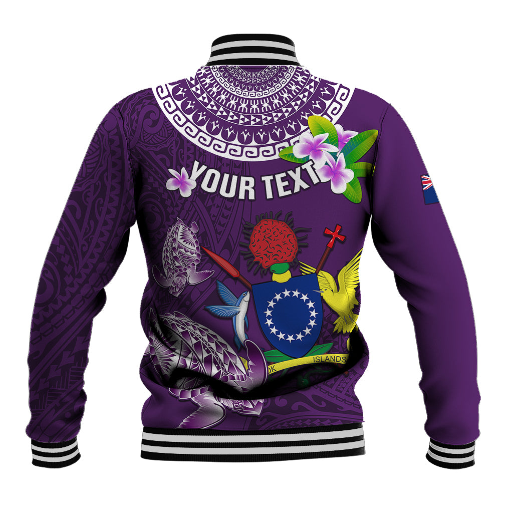 Personalized Cook Islands Rarotonga Baseball Jacket Coat Of Arms Plumeria Polynesian Turtle LT05 - Polynesian Pride