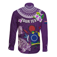 Personalized Cook Islands Rarotonga Long Sleeve Button Shirt Coat Of Arms Plumeria Polynesian Turtle LT05 - Polynesian Pride