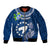 Cook Islands Pukapuka Bomber Jacket Coat Of Arms Plumeria Polynesian Turtle LT05 Unisex Blue - Polynesian Pride