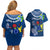 Cook Islands Pukapuka Couples Matching Off Shoulder Short Dress and Hawaiian Shirt Coat Of Arms Plumeria Polynesian Turtle LT05 - Polynesian Pride