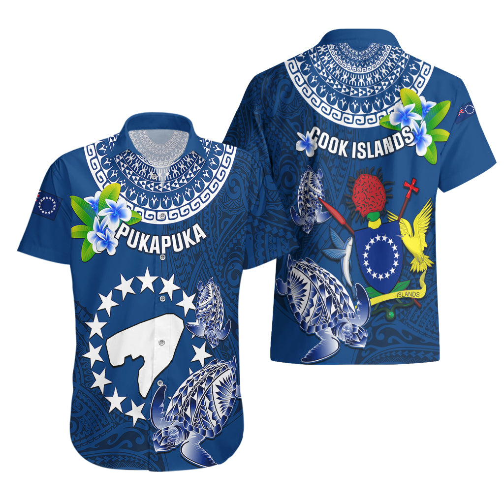 Cook Islands Pukapuka Hawaiian Shirt Coat Of Arms Plumeria Polynesian Turtle LT05 - Polynesian Pride