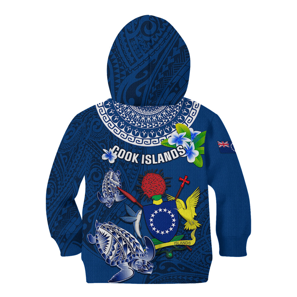 Cook Islands Pukapuka Kid Hoodie Coat Of Arms Plumeria Polynesian Turtle LT05 - Polynesian Pride