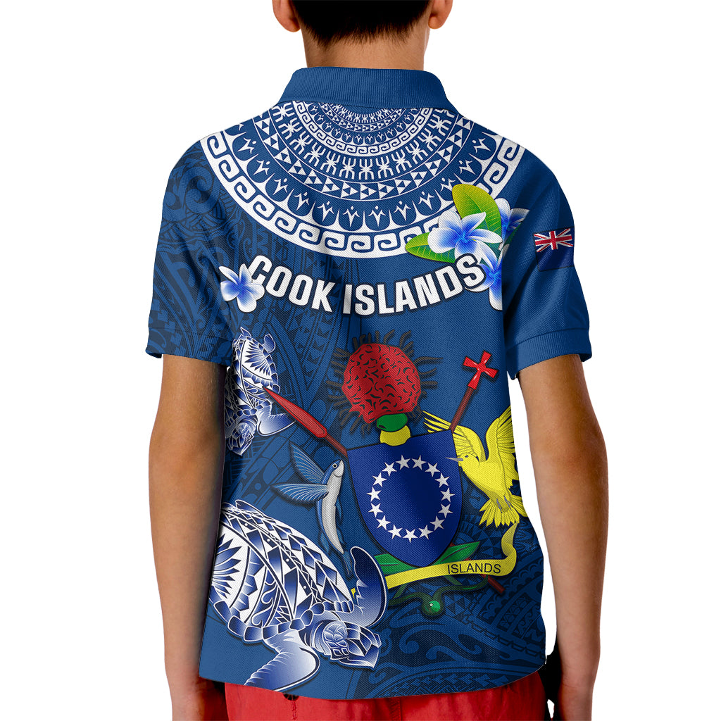 Cook Islands Pukapuka Kid Polo Shirt Coat Of Arms Plumeria Polynesian Turtle LT05 - Polynesian Pride