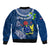 Cook Islands Pukapuka Sleeve Zip Bomber Jacket Coat Of Arms Plumeria Polynesian Turtle LT05 - Polynesian Pride