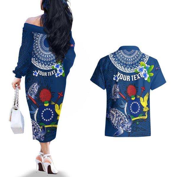 Personalized Cook Islands Rarotonga Short Sleeve Bodycon Dress Coat Of Arms Plumeria Polynesian Turtle LT05 main image 1