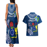 Personalized Cook Islands Pukapuka Couples Matching Tank Maxi Dress and Hawaiian Shirt Coat Of Arms Plumeria Polynesian Turtle LT05 - Polynesian Pride