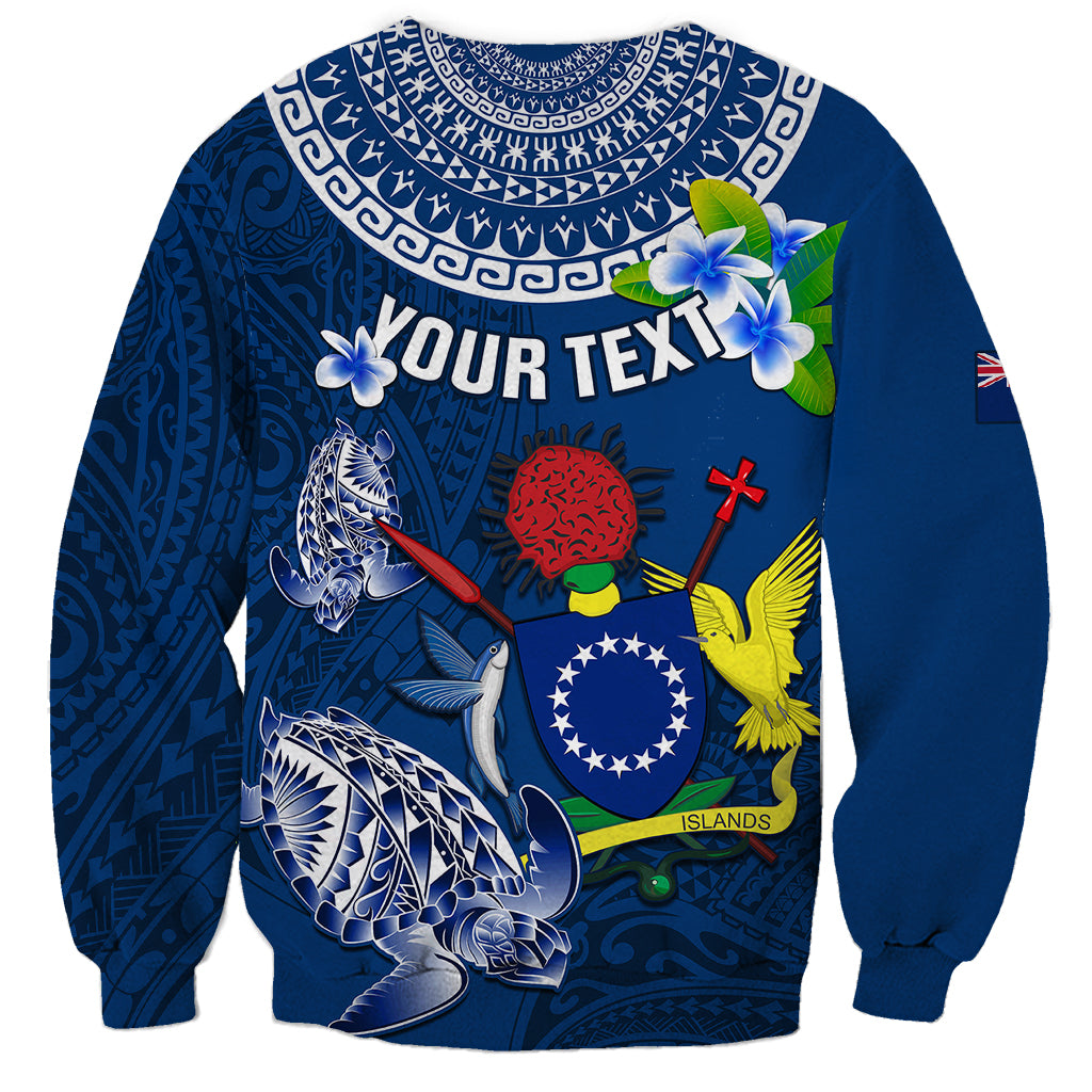 Personalized Cook Islands Pukapuka Sweatshirt Coat Of Arms Plumeria Polynesian Turtle LT05 - Polynesian Pride