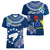 Personalized Cook Islands Pukapuka Women V Neck T Shirt Coat Of Arms Plumeria Polynesian Turtle LT05 - Polynesian Pride