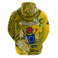 Cook Islands Aitutaki Hoodie Coat Of Arms Plumeria Polynesian Turtle LT05 - Polynesian Pride