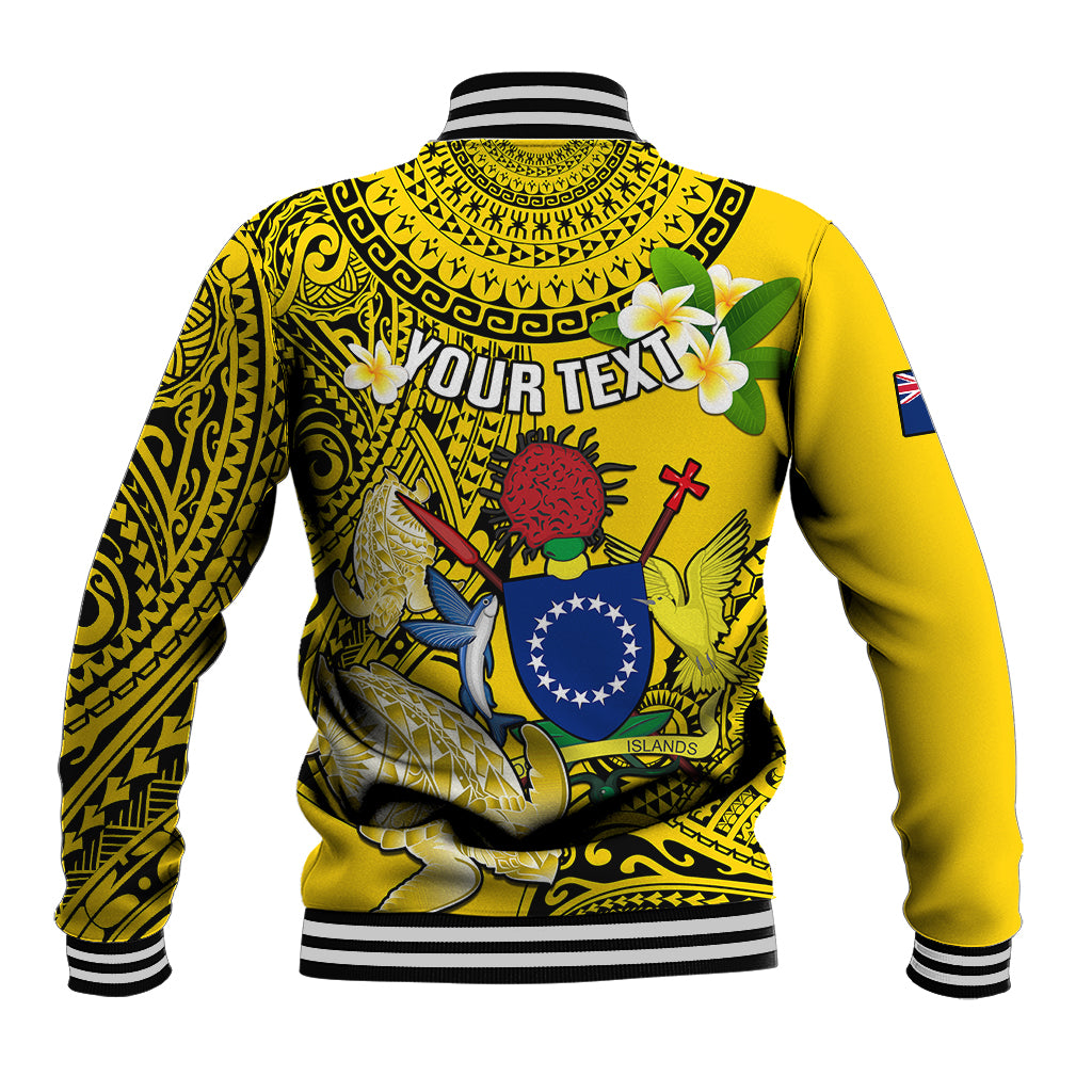 Personalized Cook Islands Aitutaki Baseball Jacket Coat Of Arms Plumeria Polynesian Turtle LT05 - Polynesian Pride