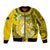 Personalized Cook Islands Aitutaki Bomber Jacket Coat Of Arms Plumeria Polynesian Turtle LT05 Unisex Yellow - Polynesian Pride