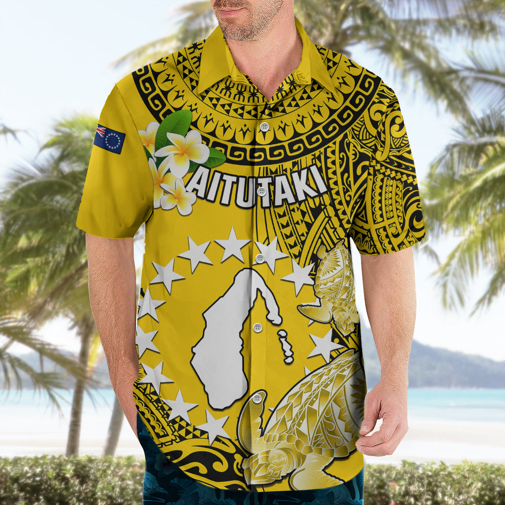 Personalized Cook Islands Aitutaki Hawaiian Shirt Coat Of Arms Plumeria Polynesian Turtle LT05 - Polynesian Pride