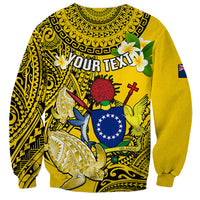 Personalized Cook Islands Aitutaki Sweatshirt Coat Of Arms Plumeria Polynesian Turtle LT05 - Polynesian Pride