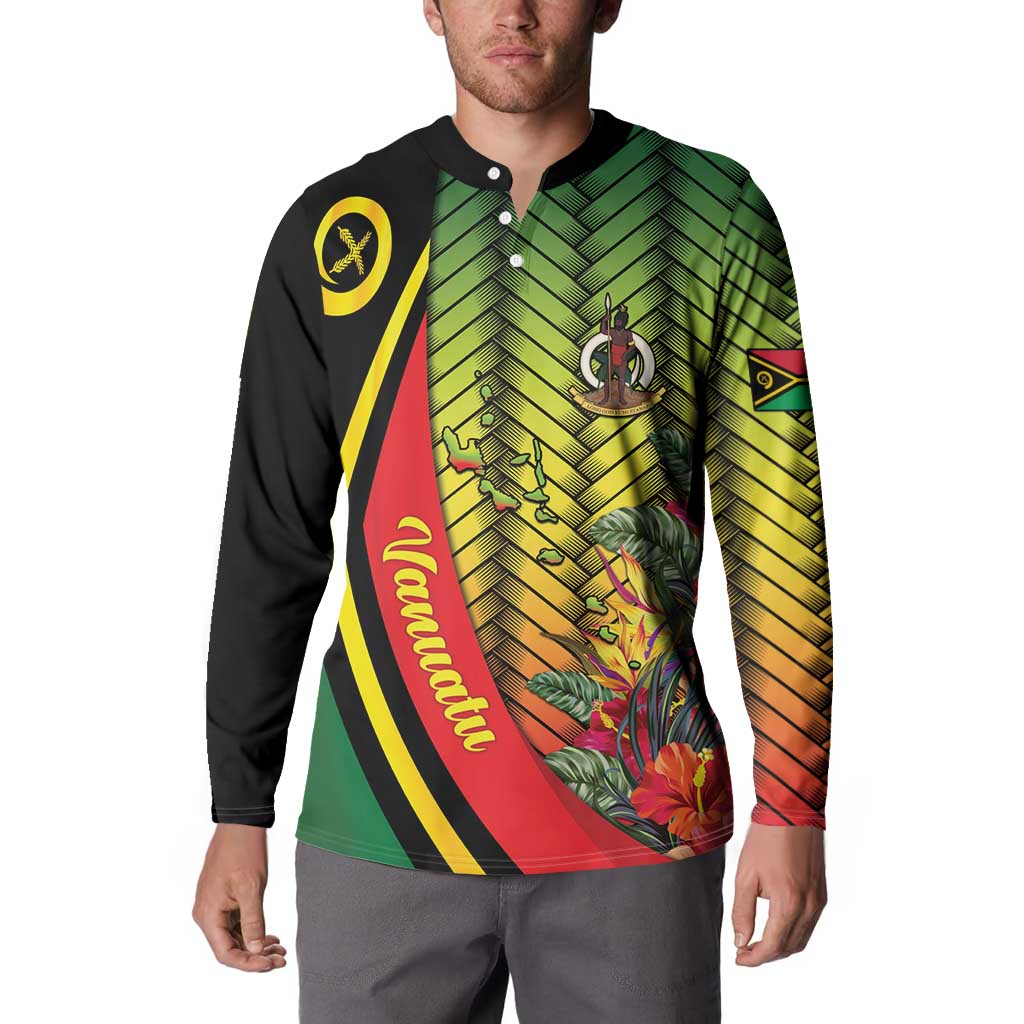 Vanuatu Constitution Day Button Sweatshirt Long Live Vanuatu - Polynesian Pride