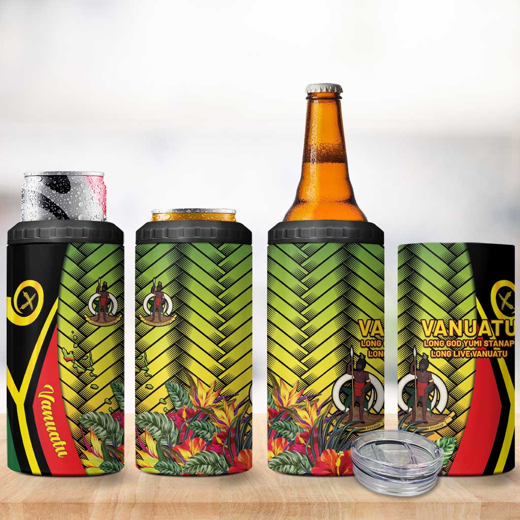 Vanuatu Constitution Day 4 in 1 Can Cooler Tumbler Long Live Vanuatu - Polynesian Pride