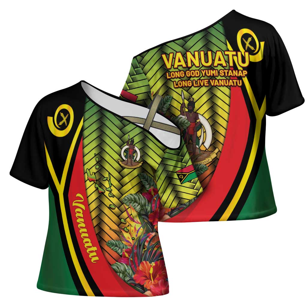 Vanuatu Constitution Day Cross Shoulder Shirt Long Live Vanuatu - Polynesian Pride