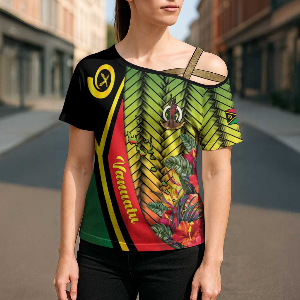 Vanuatu Constitution Day Cross Shoulder Shirt Long Live Vanuatu - Polynesian Pride