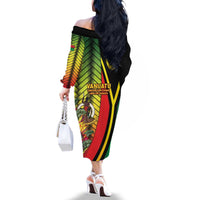 Vanuatu Constitution Day Family Matching Off The Shoulder Long Sleeve Dress and Hawaiian Shirt Long Live Vanuatu - Polynesian Pride