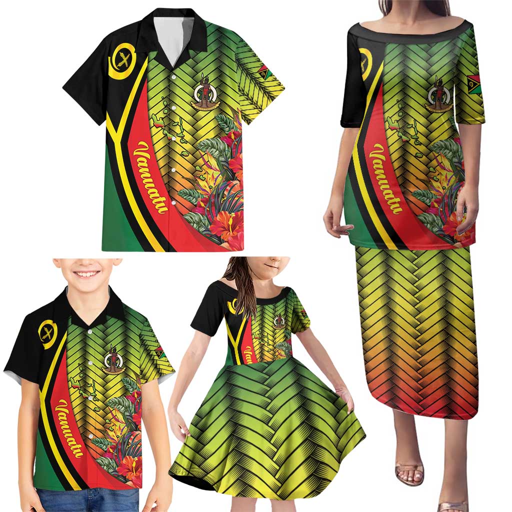 Vanuatu Constitution Day Family Matching Puletasi and Hawaiian Shirt Long Live Vanuatu - Polynesian Pride
