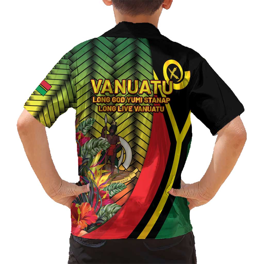 Vanuatu Constitution Day Family Matching Short Sleeve Bodycon Dress and Hawaiian Shirt Long Live Vanuatu - Polynesian Pride