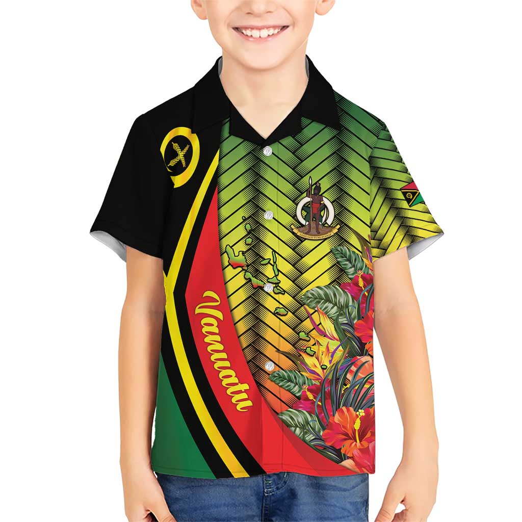 Vanuatu Constitution Day Family Matching Short Sleeve Bodycon Dress and Hawaiian Shirt Long Live Vanuatu - Polynesian Pride