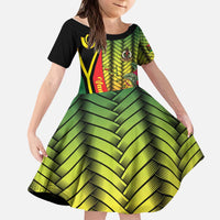 Vanuatu Constitution Day Kid Short Sleeve Dress Long Live Vanuatu - Polynesian Pride