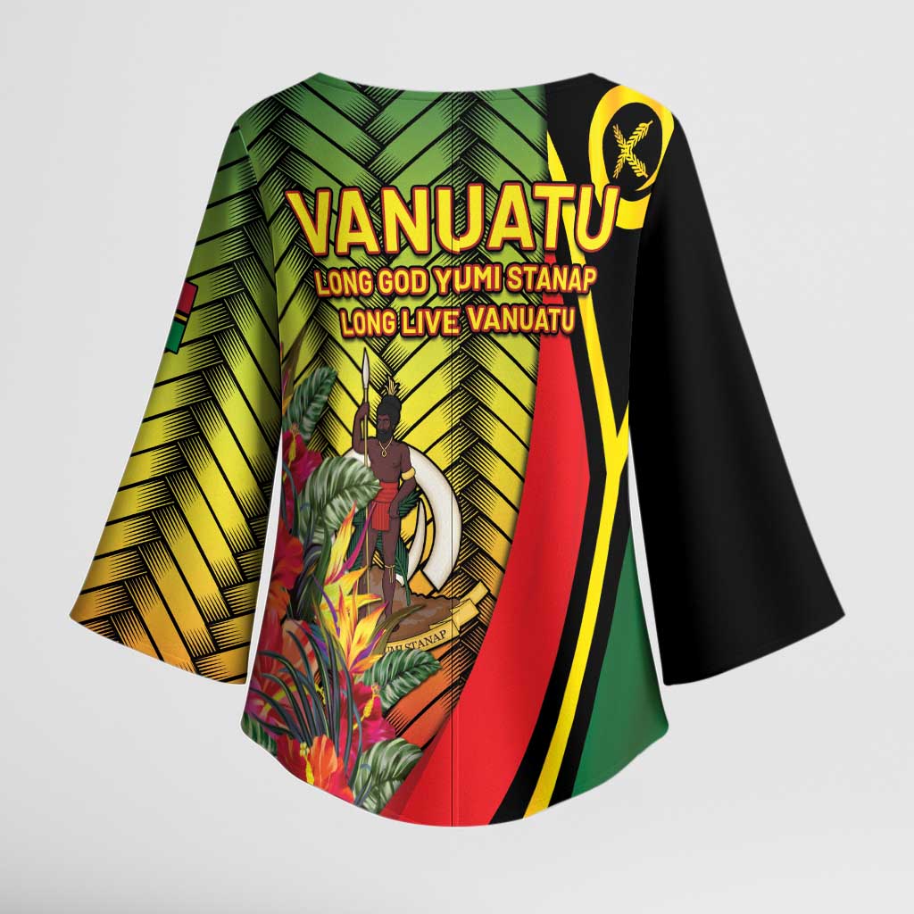Vanuatu Constitution Day Kimono Sleeve Blouse Long Live Vanuatu - Polynesian Pride