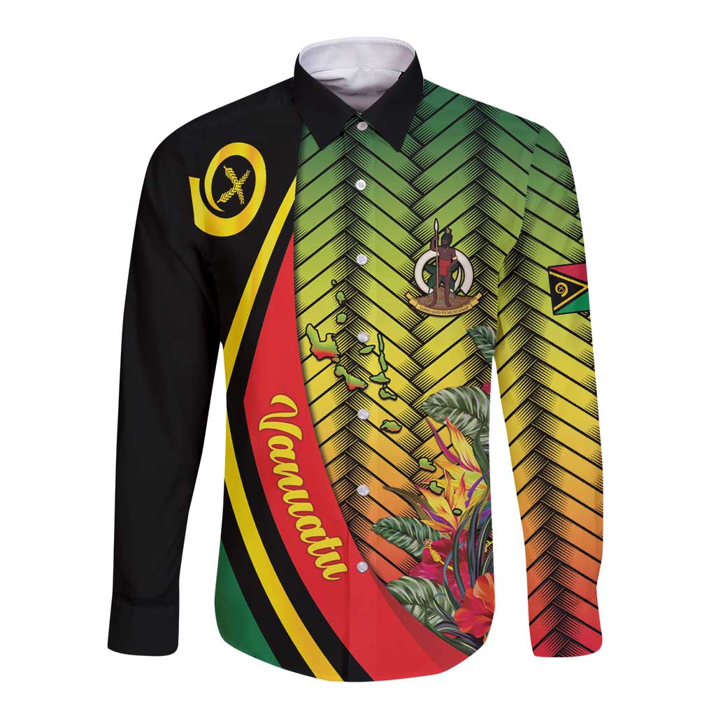 Vanuatu Constitution Day Long Sleeve Button Shirt Long Live Vanuatu - Polynesian Pride