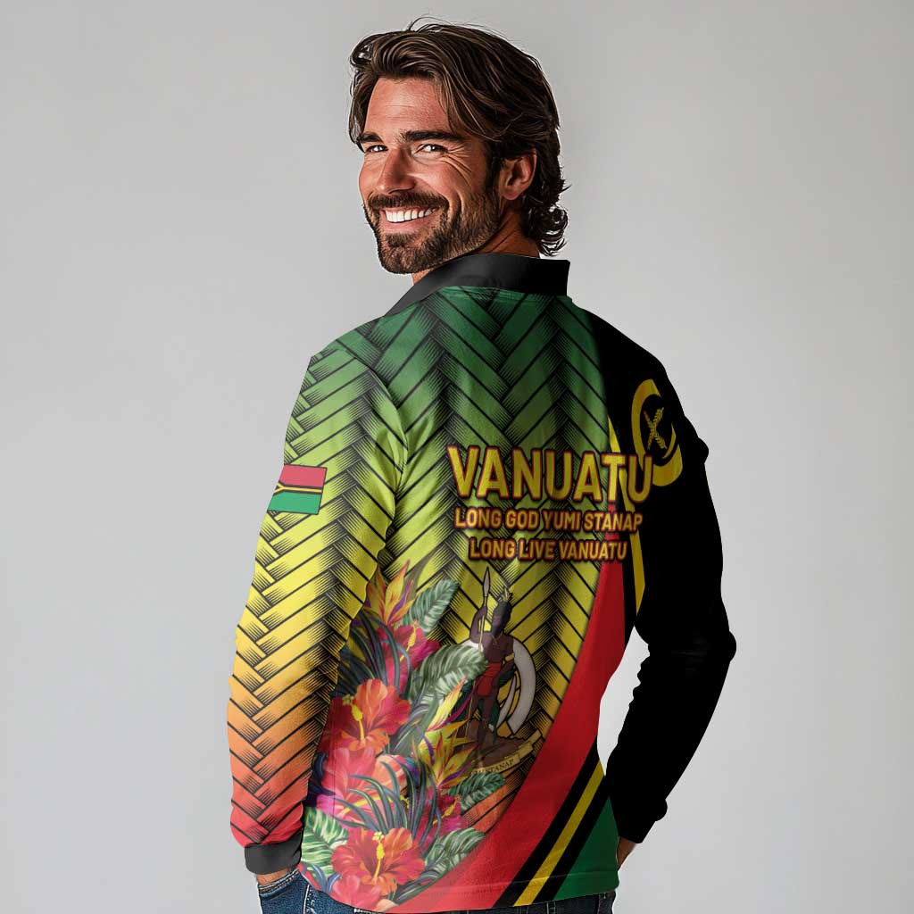 Vanuatu Constitution Day Long Sleeve Polo Shirt Long Live Vanuatu - Polynesian Pride