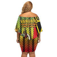 Vanuatu Constitution Day Off Shoulder Short Dress Long Live Vanuatu - Polynesian Pride