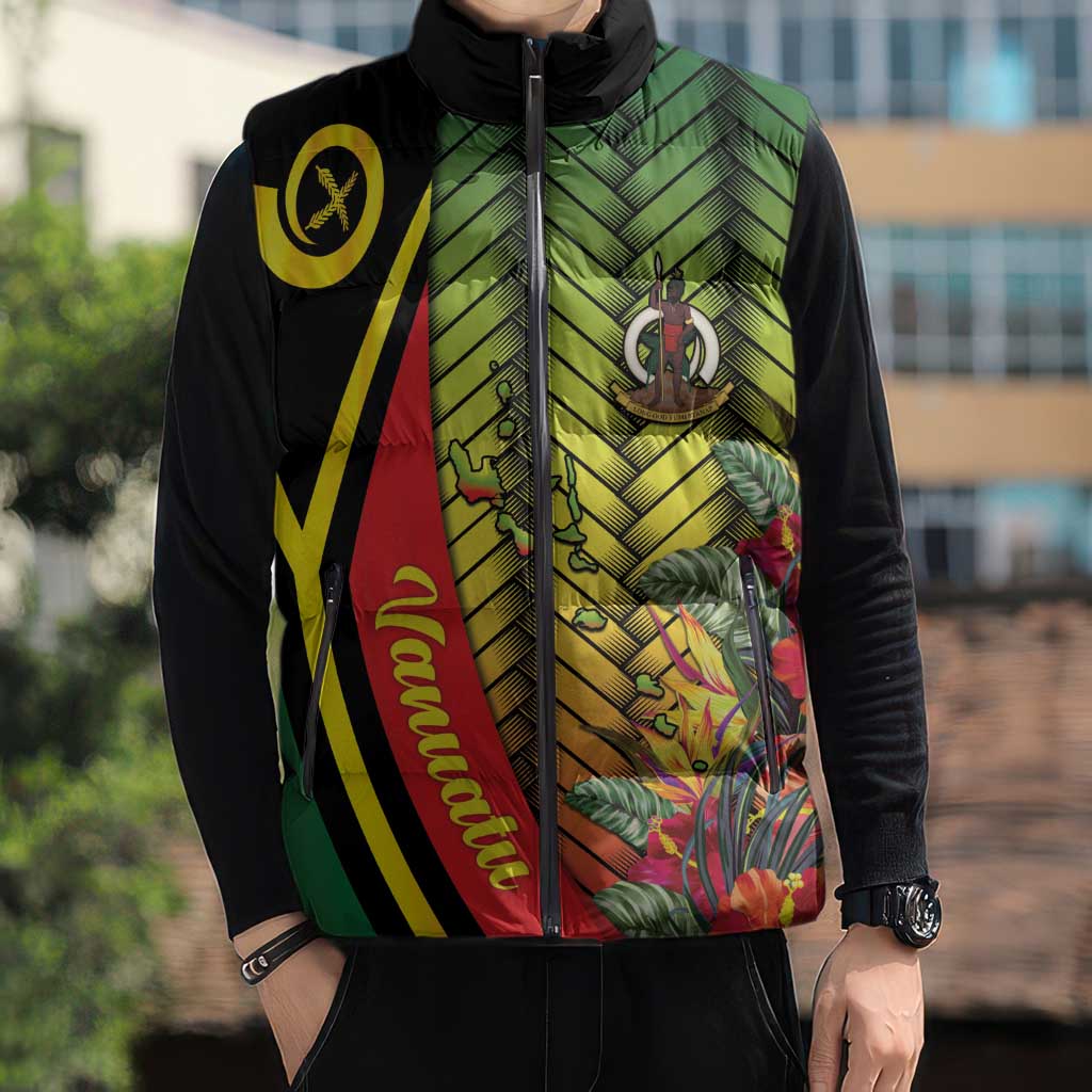 Vanuatu Constitution Day Sleeveless Puffer Jacket Long Live Vanuatu - Polynesian Pride
