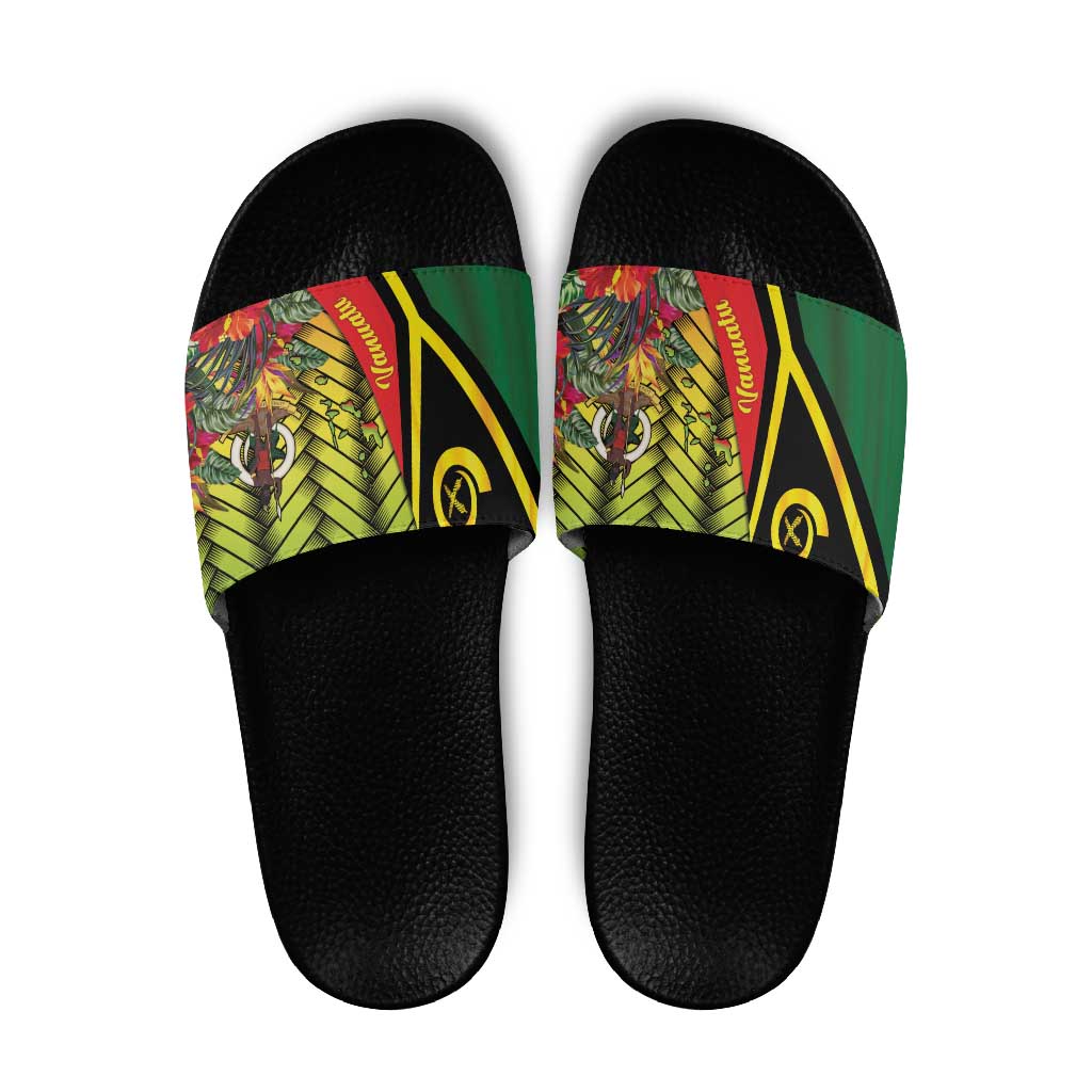 Vanuatu Constitution Day Slide Sandals Long Live Vanuatu - Polynesian Pride