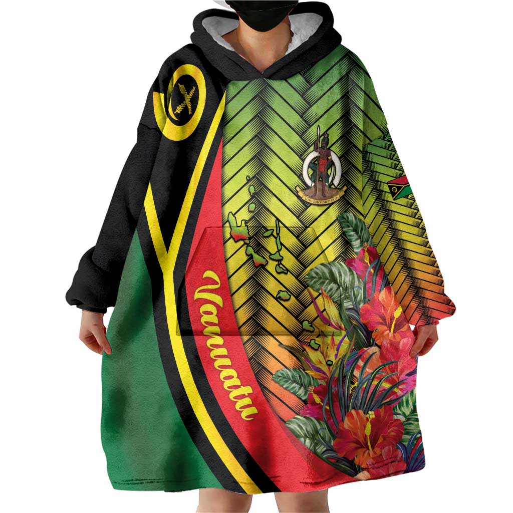 Vanuatu Constitution Day Wearable Blanket Hoodie Long Live Vanuatu - Polynesian Pride
