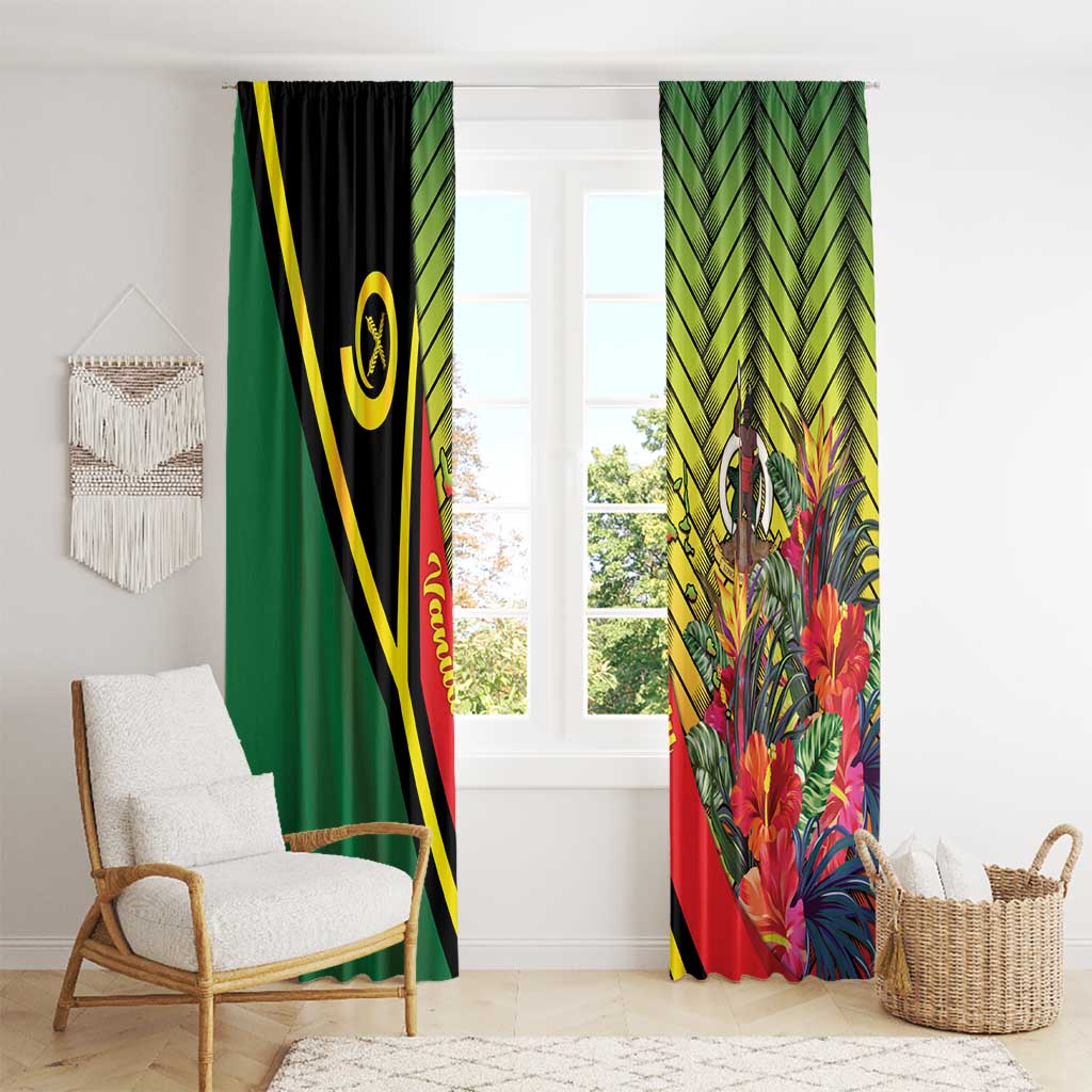 Vanuatu Constitution Day Window Curtain Long Live Vanuatu - Polynesian Pride