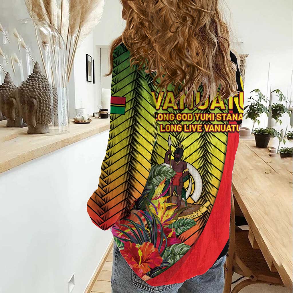 Vanuatu Constitution Day Women Casual Shirt Long Live Vanuatu - Polynesian Pride