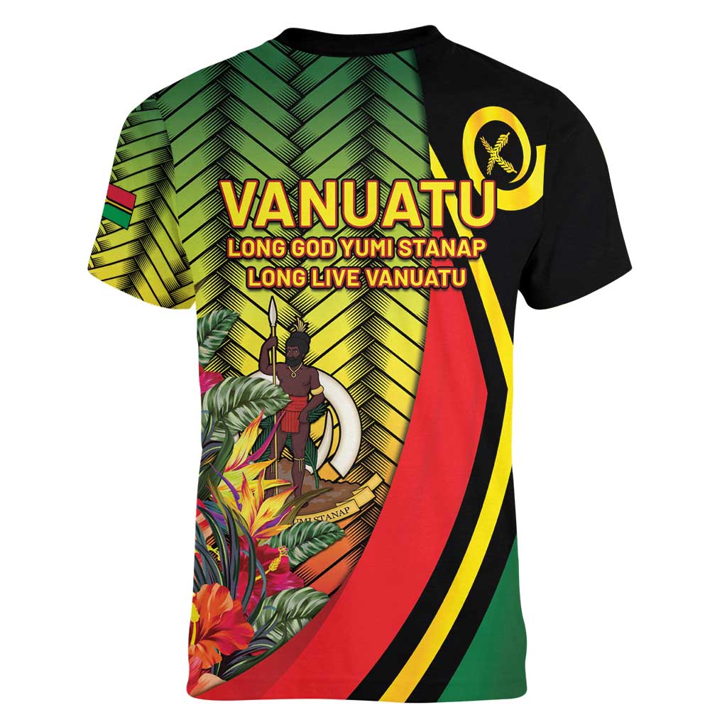 Vanuatu Constitution Day Women V-Neck T-Shirt Long Live Vanuatu - Polynesian Pride