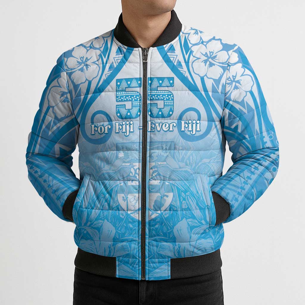 Fiji Day Bomber Puffer Jacket 55th Anniversary Forever Fiji LT05 - Polynesian Pride
