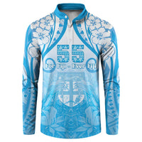 Fiji Day Button Sweatshirt 55th Anniversary Forever Fiji LT05 Blue - Polynesian Pride