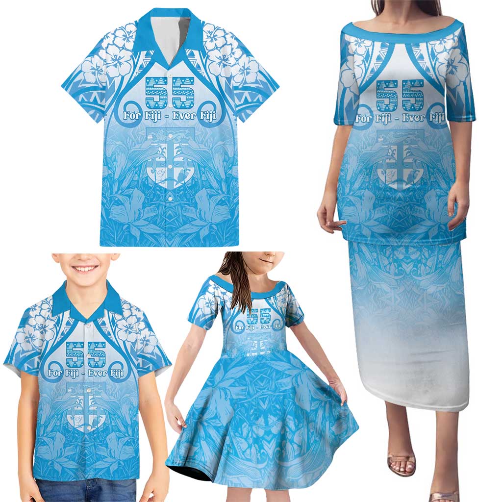 Fiji Day Family Matching Puletasi and Hawaiian Shirt 55th Anniversary Forever Fiji - Polynesian Pride