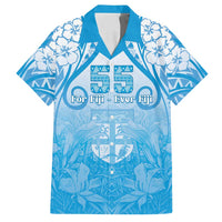 Fiji Day Family Matching Puletasi and Hawaiian Shirt 55th Anniversary Forever Fiji LT05 Dad's Shirt - Short Sleeve Blue - Polynesian Pride