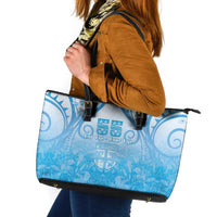 Fiji Day Leather Tote Bag 55th Anniversary Forever Fiji LT05 Blue - Polynesian Pride