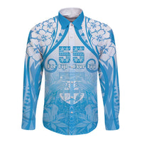 Fiji Day Long Sleeve Button Shirt 55th Anniversary Forever Fiji LT05 Unisex Blue - Polynesian Pride