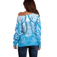 Fiji Day Off Shoulder Sweater 55th Anniversary Forever Fiji - Polynesian Pride