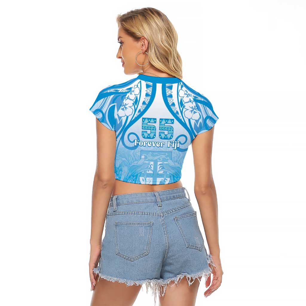 Fiji Day Raglan Cropped T Shirt 55th Anniversary Forever Fiji - Polynesian Pride