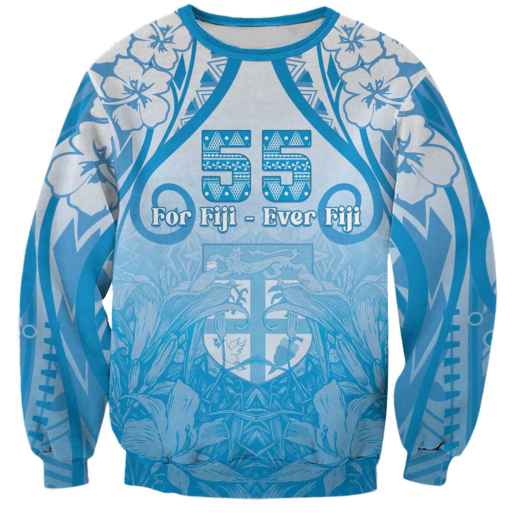 Fiji Day Sweatshirt 55th Anniversary Forever Fiji LT05 Unisex Blue - Polynesian Pride