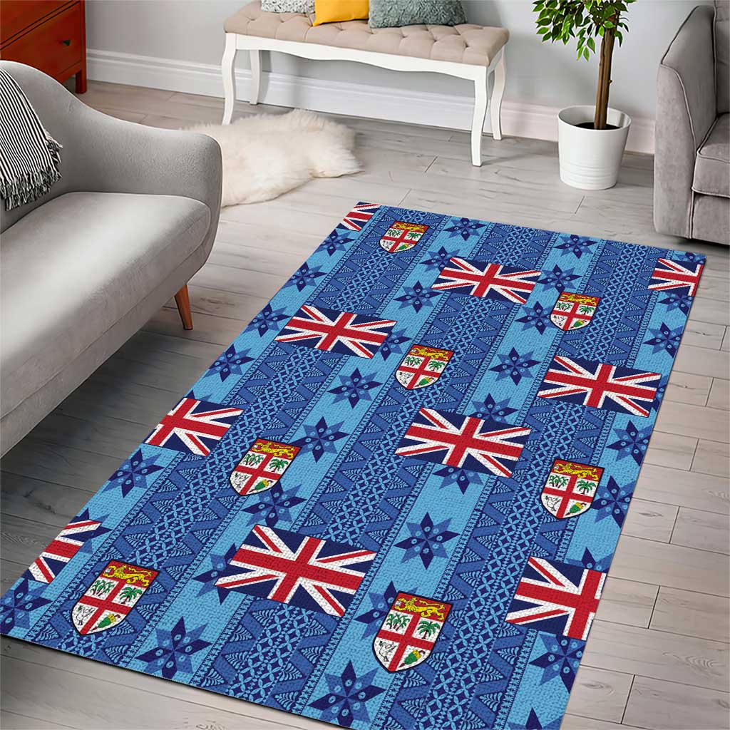 Fiji Masi Tapa Area Rug Coat Of Arms - Polynesian Pride