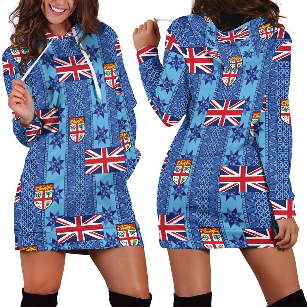 Fiji Masi Tapa Hoodie Dress Coat Of Arms LT05 - Polynesian Pride