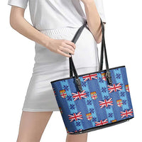 Fiji Masi Tapa Leather Tote Bag Coat Of Arms LT05 - Polynesian Pride